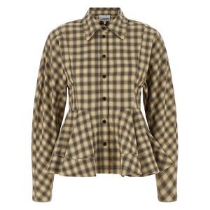 Ganni Women 'Check Flannel Peplum' Shirt